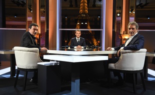 Edwy Plenel et Jean-Jacques Bourdin face à Emmanuel Macron dimanche.
