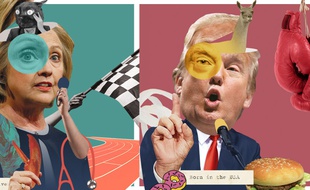 Clinton la chatte marathonienne contre Trump le lama boxeur.