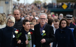 Jonathann Daval aux côtés des parents d'Alexi, le 5 novembre dernier