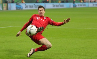Robert Lewandowski lors du match entre le Bayern Munich et Darmstadt le 15 décembre 2015.