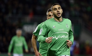 Neal Maupay a pu célébrer son premier but sous le maillot stéphanois samedi face à Troyes (1-0). JEFF PACHOUD