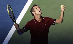 Richard Gasquet, après sa victoire contre David Ferrer en cinq sets en quart de finale de l'US Open, le 4 septembre 2013.