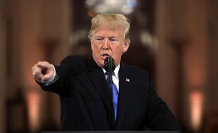 Donald Trump lors de sa conférence de presse à la Maison Blanche à Washington, le 7 novembre 2018.