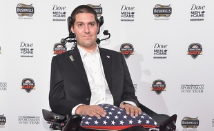 Pete Frates, qui avait popularisé le «Ice bucket challenge», ici en 2014, est décédé le 9 décembre 2019.