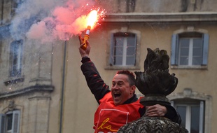 La manifestation contre la loi travail, ce mercredi à Montpellier.