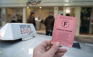 Illustration: L'examen du permis de condurire.