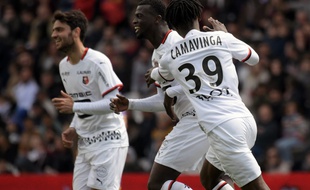 Mbaye Niang, auteur du premier but de Rennes à Toulouse, le 5 mai 2019.