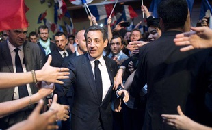 Nicolas Sarkozy, lors de son meeting au Raincy, le 26 avril