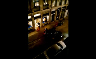 Capture de la vidéo prise par le riverain d'une boutique Vuitton cambriolée à Lille
