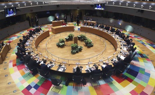Le dernier sommet européen physique, le 21 février 2020 à Bruxelles.