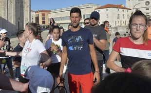 Novak Djokovic à Zadar, en Croatie, lors de l'Adria Tour le 18 juin 2020.