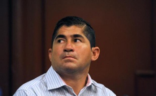 Le naufragé salvadorien José Salvador Alvarenga à San Salvador, le 4 avril 2014