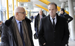 François Marie Banier et son avocat au tribunal de grande instance de Bordeaux.