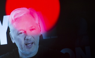 Le fondateur de la plateforme Wikileaks, Julian Assange, détenu à l'ambassade d'Equateur à Londres.