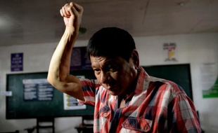 Le président élu des Philippines Rodrigo Duterte à Davao, dans le sud des Philippines, le 9 mai 2016