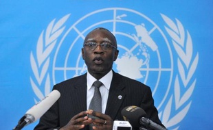 Le général Babacar Gaye, au siège de la Binuca, le 6 février 2014 à Bangui
