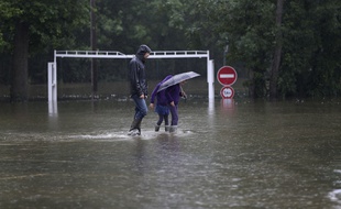 Inondations à Souppes sur Loing, en Seine-et-Marne, le 4 juin 2016.