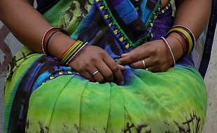 Une victime du viol conjugal à New Delhi, le 6 avril 2016