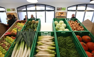 Strasbourg le 6 novembre 2014. Le magasin La Nouvelle Douane est un point de vente sans intermediaire producteurs consommateurs du centre- ville.