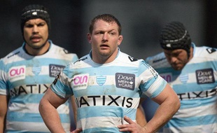 Les joueurs du Racing métro, lors de leur défaite le 10 novembre contre Mont-de-Marsan en Top14 à Colombes.