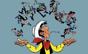 Lucky Luke jonglant