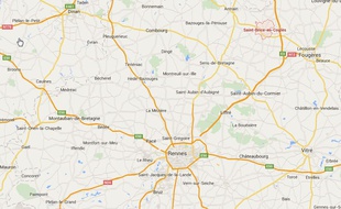 Plan de situation de Saint-Brice-en-Coglès, en Ille-et-Vilaine.