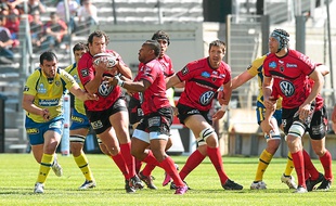 Les joueurs du RCT (ici Hayman, Bastareaud, Botha, et Kennedy) n'ont pas eu leur rendement habituel face à l'ASM.
