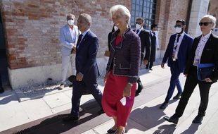 Christine Lagarde arrive au G20 Finances de Venise le 9 juillet 2021