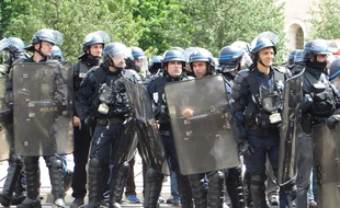 Des CRS lors d'une manifestation à Lyon. (Illustration)