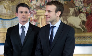Manuel Valls et Emmanuel Macron à Matignon, le 8 février 2016.