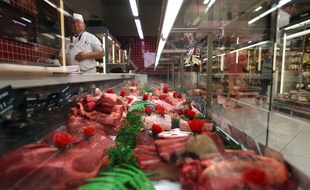 Une boucherie dans un supermarché, à Coutances (image d'illustration).