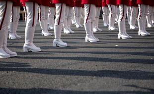 Les pom-pom girls nord-coréennes au village olympique à Gangneug, Corée du Sud, le 8 février 2018.