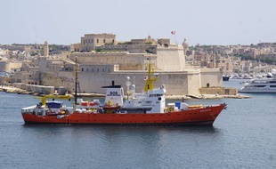 L'«Aquarius» dans le port de Malte, le 15 août 2018.
