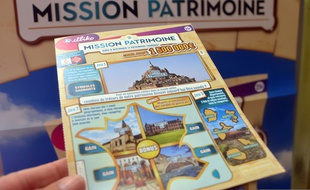 Illustration d'un ticket du Loto du patrimoine, jeu à gratter permettant d'aider à la sauvegarde des monuments.