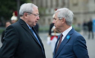 Jean-Paul Huchon et Claude Bartolone, le 8 mai 2015.