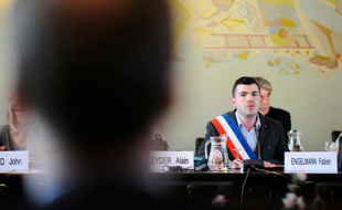 Le maire FN de Hayange Fabien Engelmann, à Hayange, le 6 juin 2014