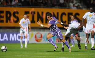 Xavier Pentecôte sous le maillot du TFC, lors d'un match de Ligue 1 à Nancy, le 12 septembre 2009.