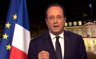 Capture d'écran de France 2 de François Hollange le 31 décembre 2013 à l'Elysée