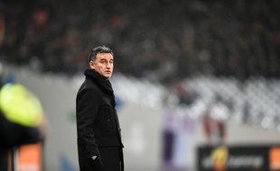 L'entraîneur de Saint-Etienne Christophe Galtier lors du match de Ligue 1 à Toulouse, le 28 février 2015.