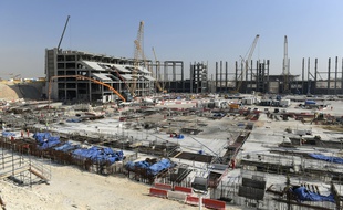 Un chantier de stade pour le Mondial 2022 au Qatar, prise à Al-Khor en janvier 2017.