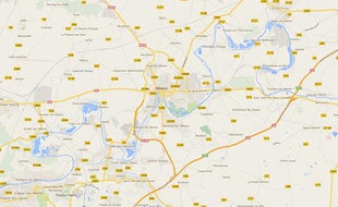 Google map de Meaux, en Seine-et-Marne.