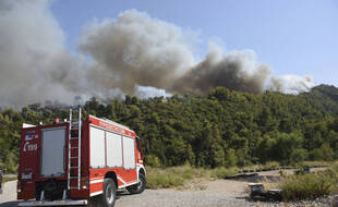 Quatre villages du nord-ouest du Péloponnèse ont été évacués en raison d'un important feu de forêt qui s'est déclaré par des températures caniculaires.