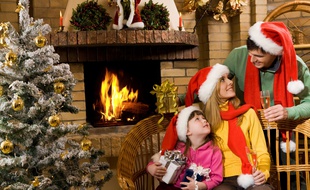 Illustration d'une famille à Noël
