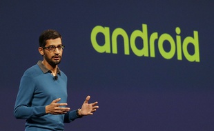 Le directeur d'Android et nouvel homme fort de Google, Sundar Pichai, à la conférence I/O, le 28 mai 2015.