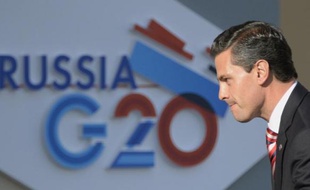 Le président mexicain Enrique Peña Nieto arrive le 5 septembre 2013 au sommet du G20 à Saint-Pétersbourg