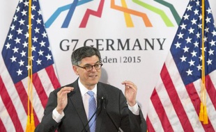 Le secrétaire américain au Trésor Jack Lew lors du G7 finance à Dresde le 29 mai 2015