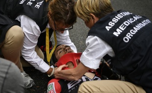 Richie Porte après sa chute sur le Tour de France