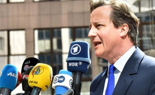Le premier ministre britannique David Cameron à son arrivée au sommet européen de Bruxelles, le 23 avril 2015