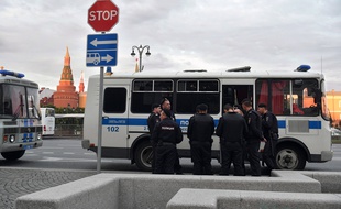 Des policiers russes à Moscou, le 14 juillet 2019