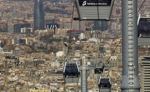 Le téléphérique urbain de Barcelone.